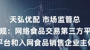 天弘优配 市场监管总局拟出新规：网络食品交易第三方平台和入网食品销售企业主体责任更明确